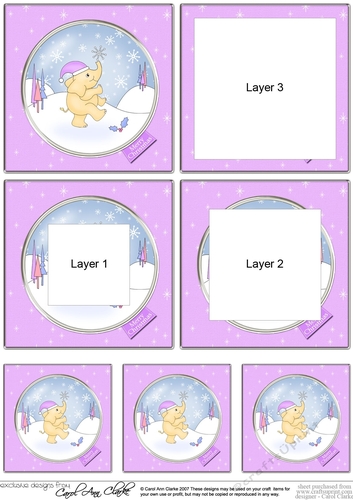 Cute Christmas Elephant in a Snowy Round Window - Tunnel Topper
