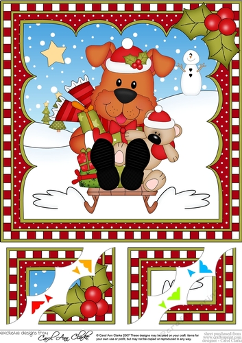 Christmas 8 x 8 Scalloped Corner Topper  - Little Rusty Dog