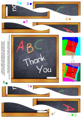 Thank You Blackboard Quick Card Wavy Spiral Side Stacker
