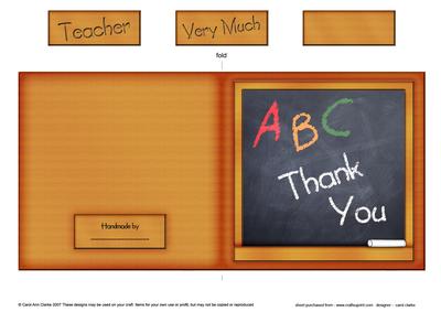 Thank You Blackboard Cut and Fold Quick Card