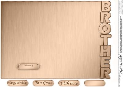 5 x 7 Elegant Metallic Brother Shaped Card
