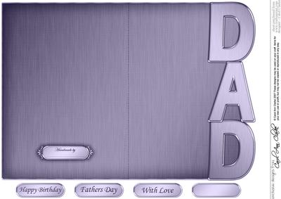 5 x 7 Elegant Metallic Dad Shaped Card