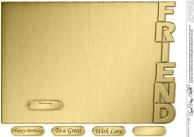 5 x 7 Elegant Metallic Friendshaped Card