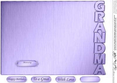 5 x 7 Elegant Metallic Grandma Shaped Card