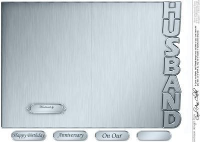 5 x 7 Elegant Metallic Husband Shaped Card