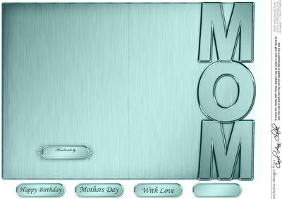 5 x 7 Elegant Metallic Mom Shaped Card