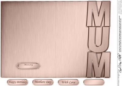 5 x 7 Elegant Metallic Mum Shaped Card