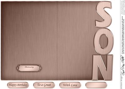 5 x 7 Elegant Metallic Son Shaped Card