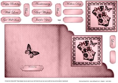 Elegant Boudoir - Cut and Fold Corner Card 