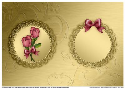 Roses and Metallic Lace Matching Insert A5 Portrait