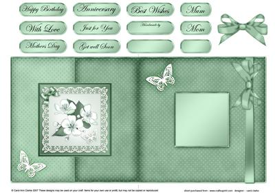 Apple Blossom Fold Back Card
