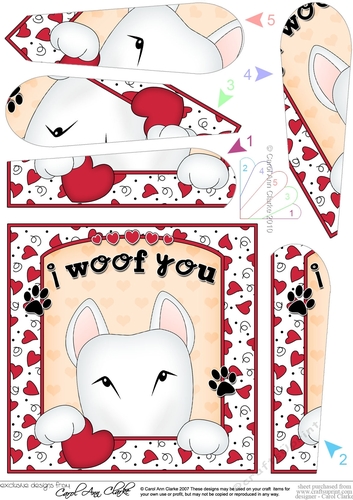 Fan Pyramage Topper - Love, Romance, Valentine- Little English Bull Dog Terrier