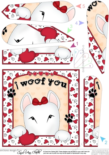 Fan Pyramage Topper - Love, Romance, Valentine- Little English Bull Dog Terrier