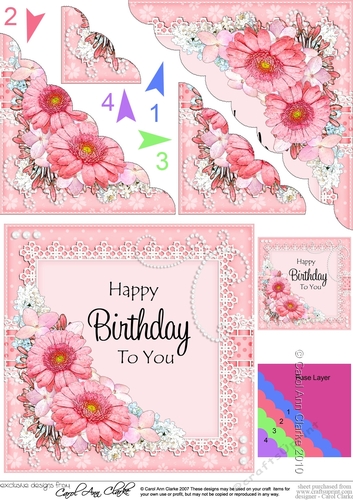 A Touch of Elegance Birthday Flowers Pearls and Lace Scalloped Corner Stacker