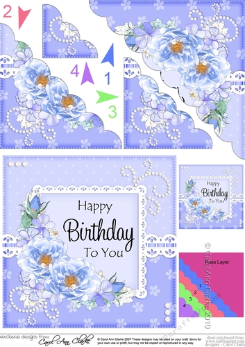 A Touch of Elegance Birthday Flowers Pearls and Lace Scalloped Corner Stacker