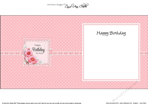 A Touch of Elegance Birthday Flowers Pearls and Lace square landscape insert