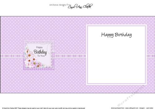 A Touch of Elegance Birthday Flowers Pearls and Lace square landscape insert