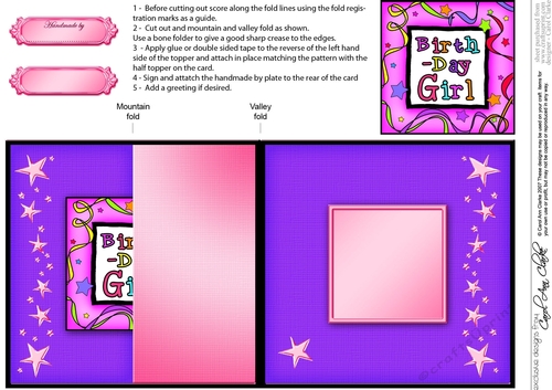 Birthday Girl No-Hole Fold Back Card