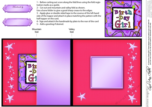 Birthday Girl No-Hole Fold Back Card