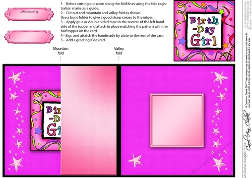 Birthday Girl No-Hole Fold Back Card