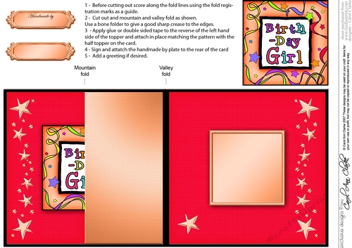 Birthday Girl No-Hole Fold Back Card