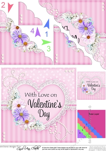 A Touch of Elegance Valentines Day Flowers, Lace & Pearls - Scalloped Corner Stacker