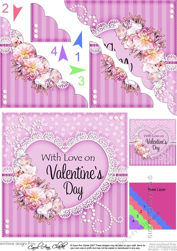 A Touch of Elegance Valentines Day Flowers, Lace & Pearls - Scalloped Corner Stacker