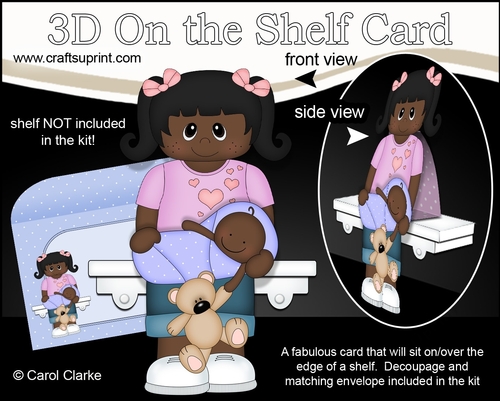 3D On the Shelf Card Kit - Little Ethnic Girl Eladia is a New Big Sister