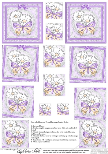 Fluttery Butterfly Twisted Pyramage sheet