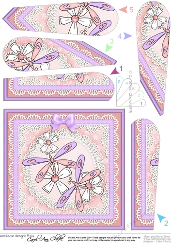 Dreamy Dragonflies Quick Card with Fan Pyramage Topper