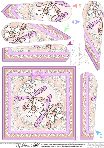 Dreamy Dragonflies Quick Card with Fan Pyramage Topper