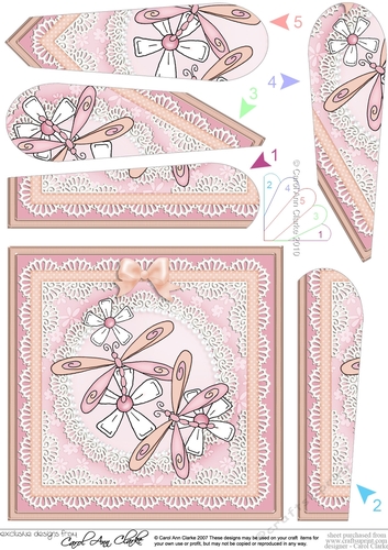 Dreamy Dragonflies Quick Card with Fan Pyramage Topper