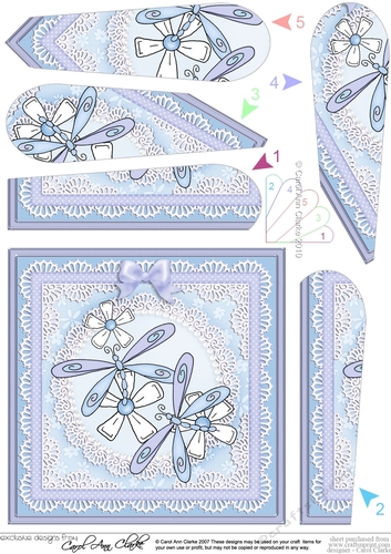 Dreamy Dragonflies Quick Card with Fan Pyramage Topper