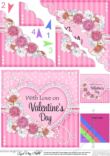 A Touch of Elegance Valentines Day Flowers, Lace & Pearls - Scalloped Corner Stacker