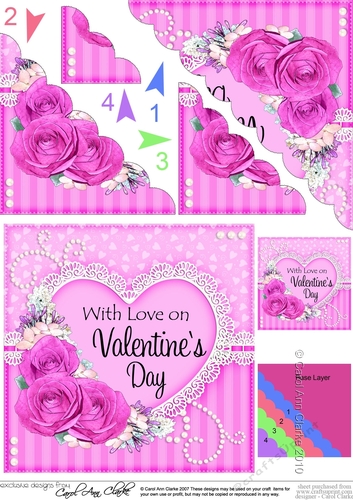 A Touch of Elegance Valentines Day Flowers, Lace & Pearls - Scalloped Corner Stacker