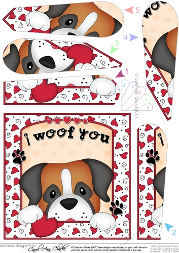 Fan Pyramage Topper - Love, Romance, Valentine- Little Boxer Dog
