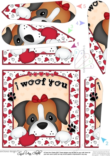 Fan Pyramage Topper - Love, Romance, Valentine- Little Boxer Dog