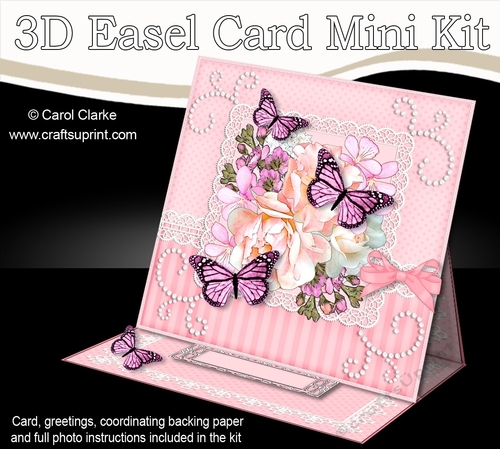 3D Easel Card Mini Kit - A Touch of Elegance - Flowers, Lace, Butterflies & Pearls