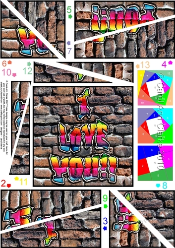 I Love You - Graffiti Twisted Spiral Side Stacker