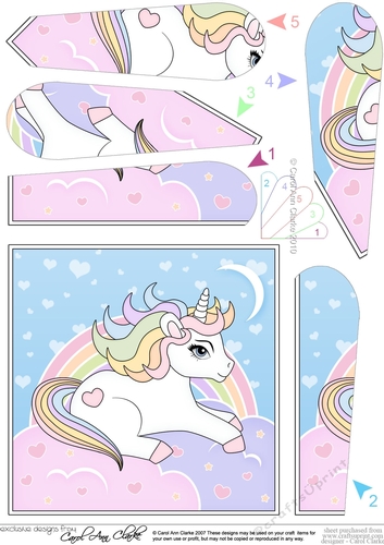 Cute Little Unicorn Fan Pyramage Topper