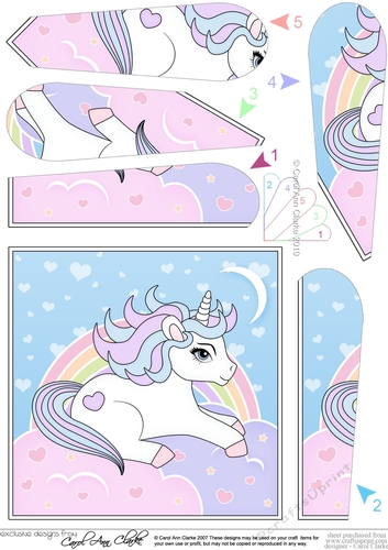 Cute Little Unicorn Fan Pyramage Topper