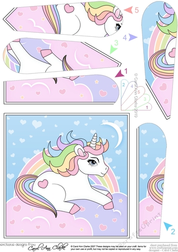 Cute Little Unicorn Fan Pyramage Topper