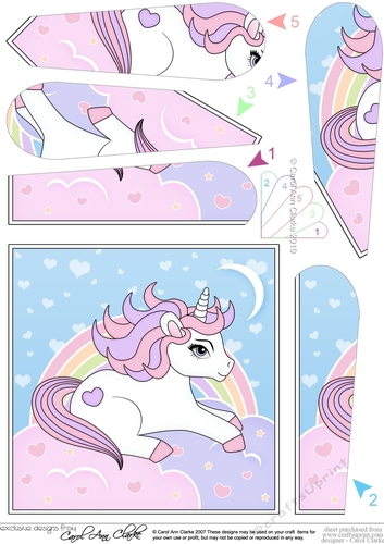 Cute Little Unicorn Fan Pyramage Topper