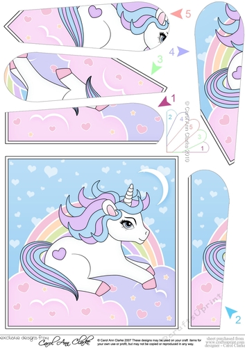 Cute Little Unicorn Fan Pyramage Topper