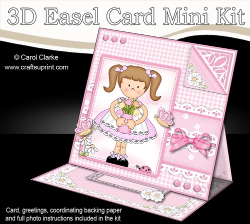 3D Easel Card Mini Kit - Pretty in Pink - Cute Girlz