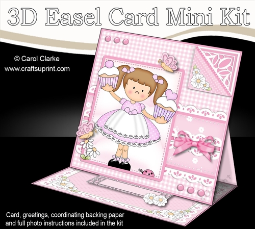3D Easel Card Mini Kit - Pretty in Pink - Cute Girlz
