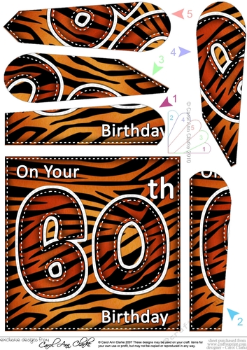 Fun Zebra Striped 60th Birthday Fan Pyramage Topper
