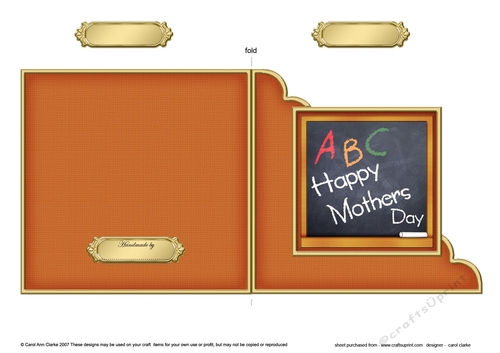 Happy Mothers Day Blackboard - Quick Cut and Fold Corner Card  