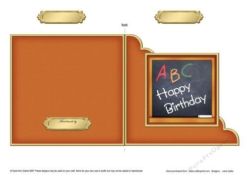 Happy Birthday Blackboard - Quick Cut and Fold Corner Card  