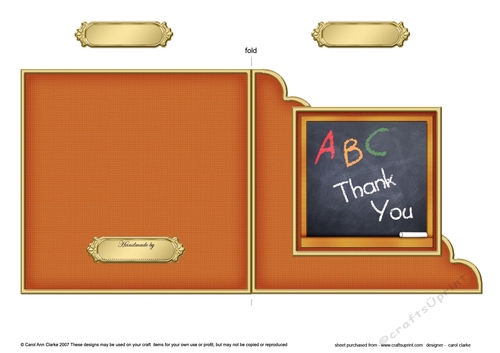 Thank You Blackboard - Quick Cut and Fold Corner Card  